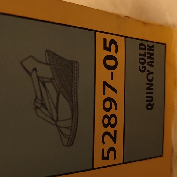 Y2K Peach Golddust Platform Jute Wedges Size 6 - Picture 7 of 9